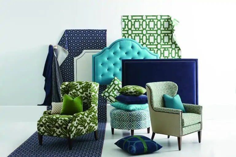 navy blue and rich green room elements