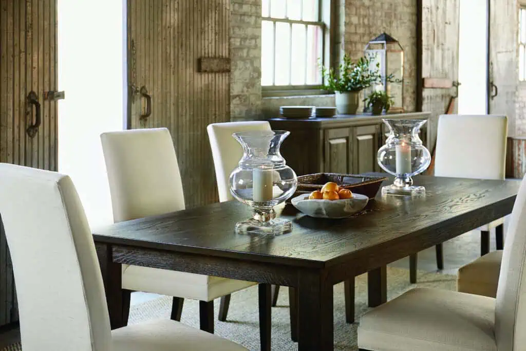 dark wood dining table