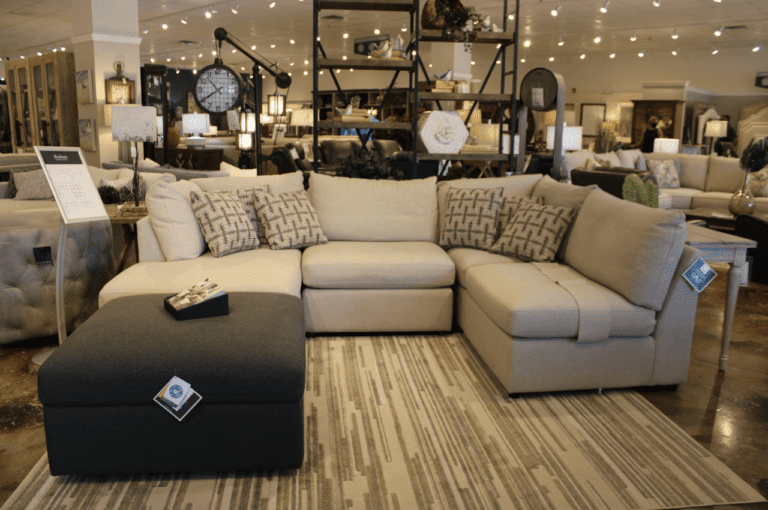 A sofa in Woodchuck's Furniture Showroom