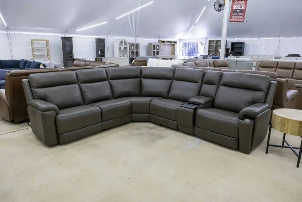 modular leather power reclining sectional