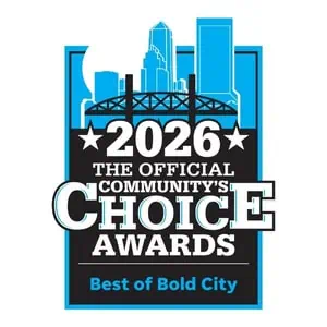 2026 Community's Choice Awards logo with city skyline and bridge.