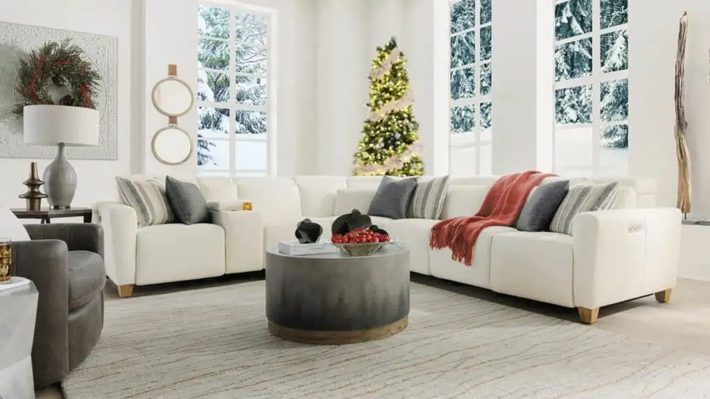 Flexsteel living room with holiday decor