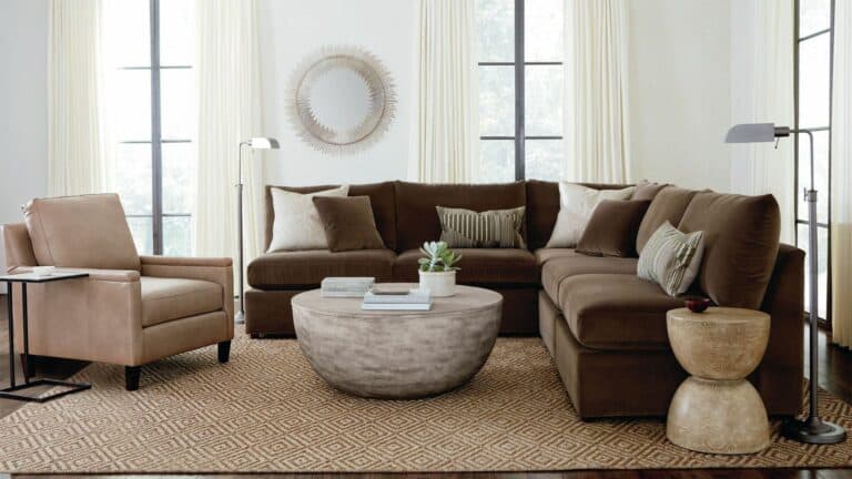 A Bassett Furniture sectional and living room set