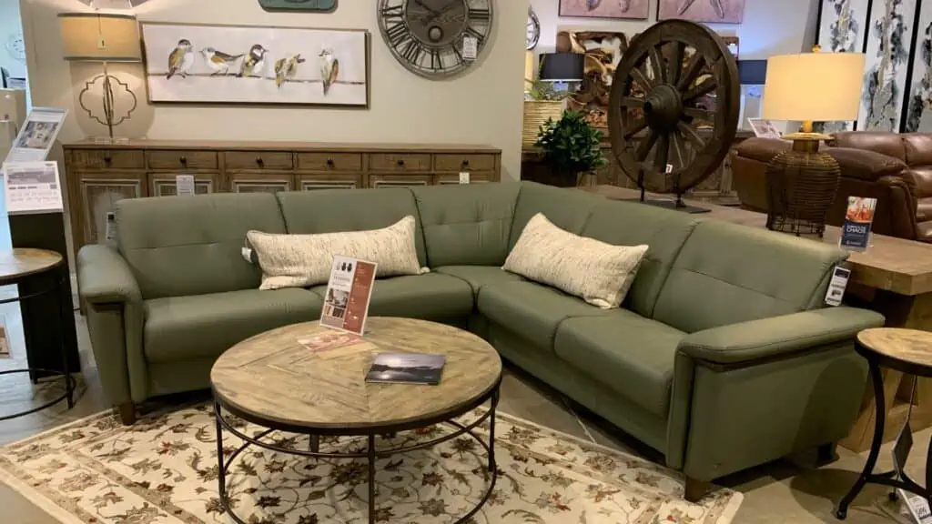 A Stressless sectional in Woodchuck's Furniture showroom