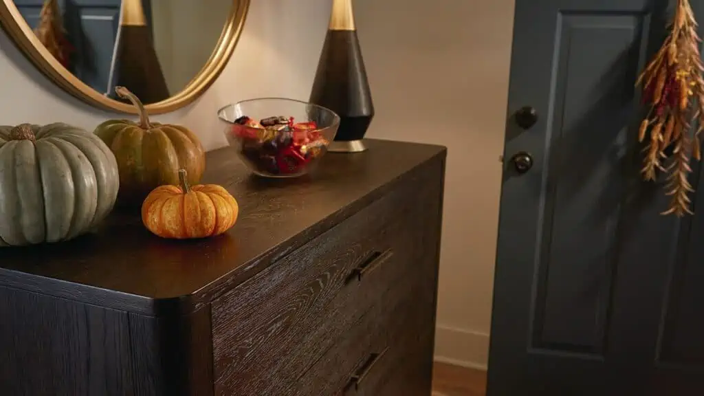 Fall decor on a dresser