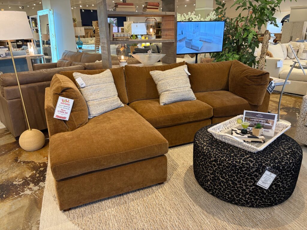 Beckham Three piece sectional in brown