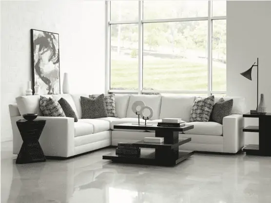 large modern living room white sofa