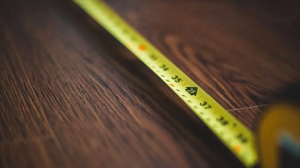 A measuring tape on a table