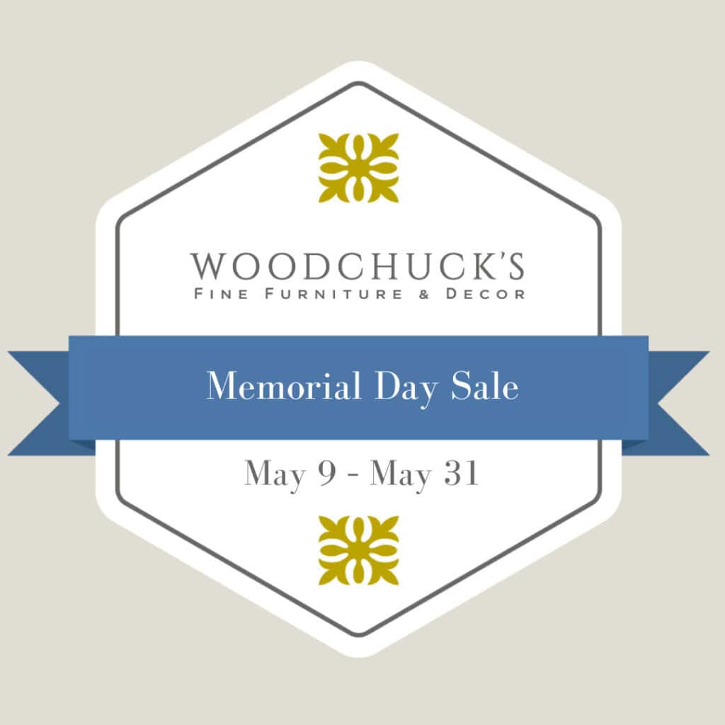 Sale icon badge with Woodchuck's logo. Text on the badge reads "Memorial Day Sale May 9 - May 31"