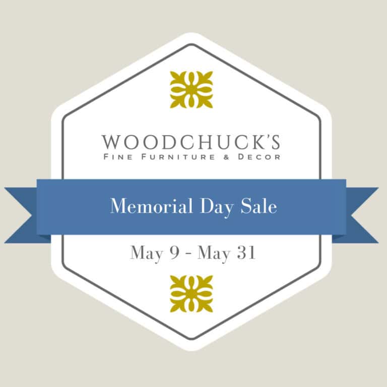 Sale icon badge with Woodchuck's logo. Text on the badge reads "Memorial Day Sale May 9 - May 31"