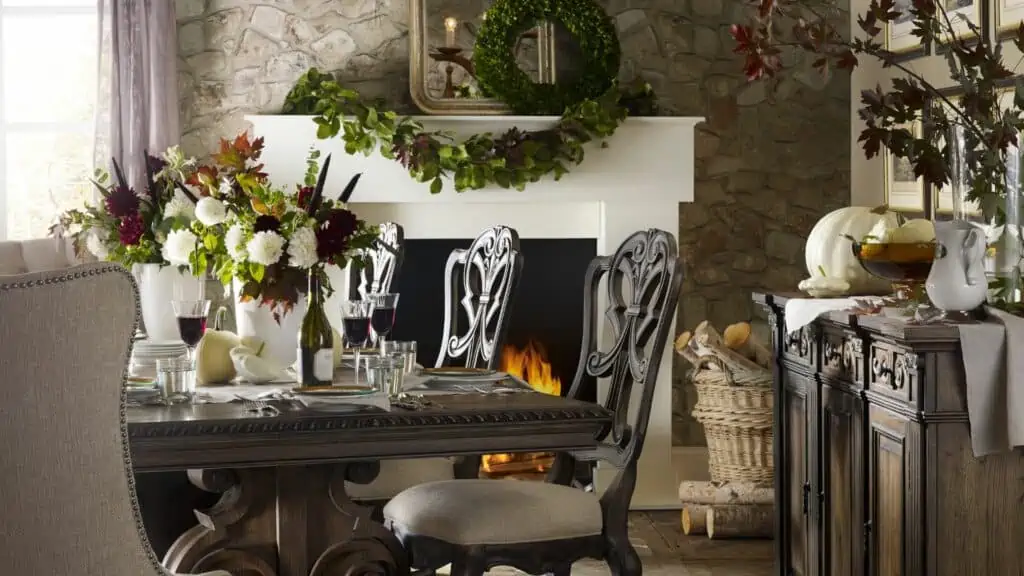 Rustic holiday themed dining room