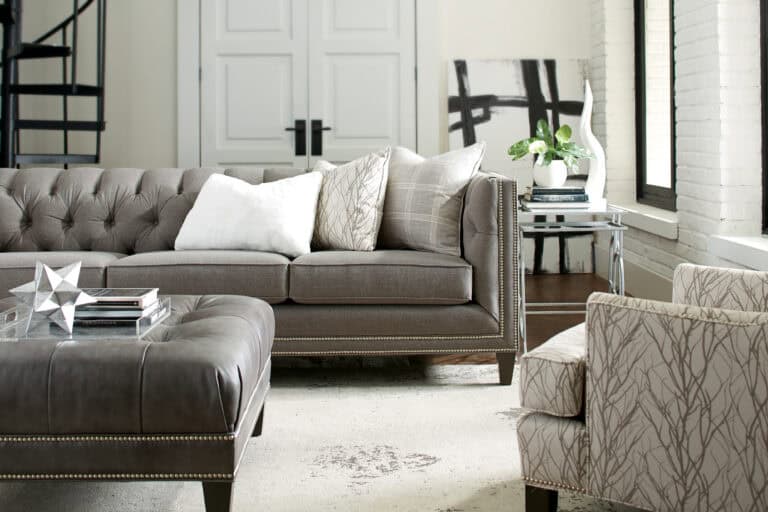 Smith Brothers Grey Couch in Living Room