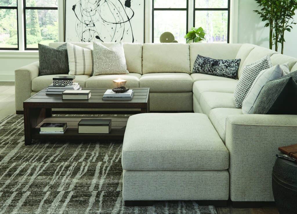 Smith Brothers sectional in white