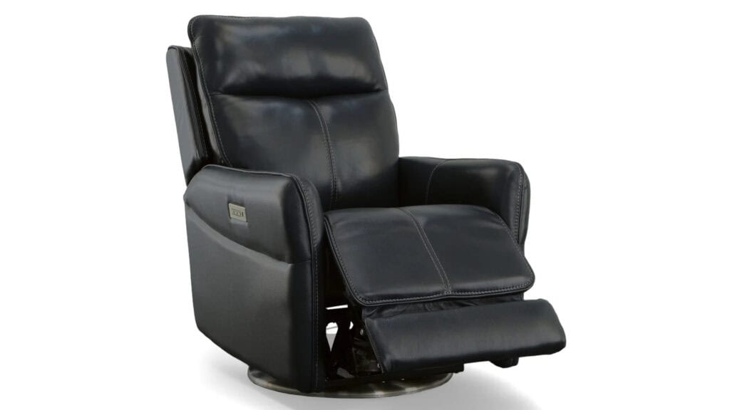 Spin Ocean Leather Power Swivel Recliner with Power Headrest