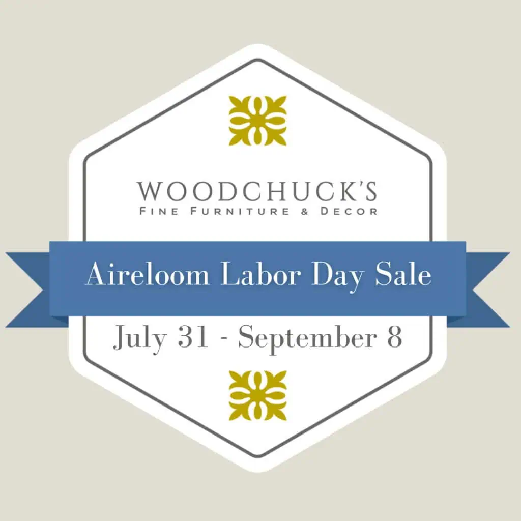event badge that says aireloom labor day sale july 31 - august 8