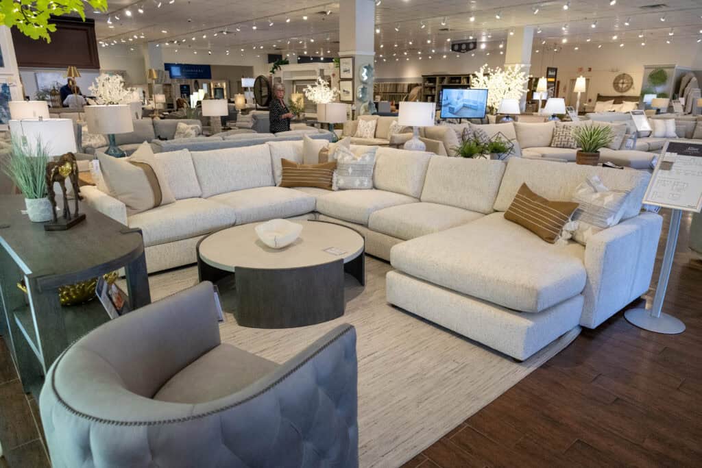 image of Woodchuck's showroom floor with living room set up