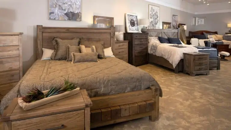 Bedroom sets in Woodchuck's Furniture showroom