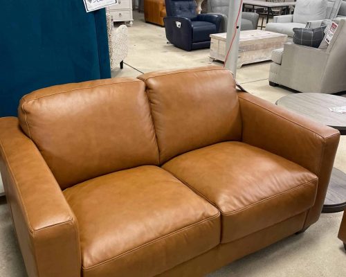 100% Natural Leather Loveseat