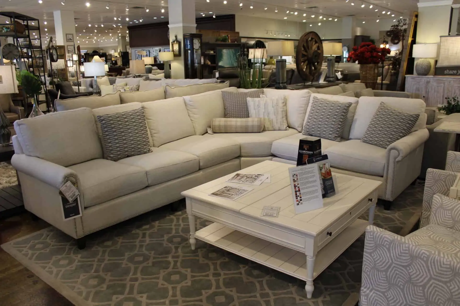 A sectional sofa in Woodchuck's Furniture showroom