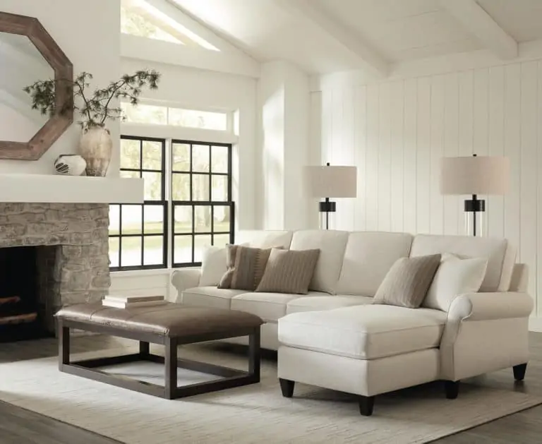 living room with white couch and natural lighting