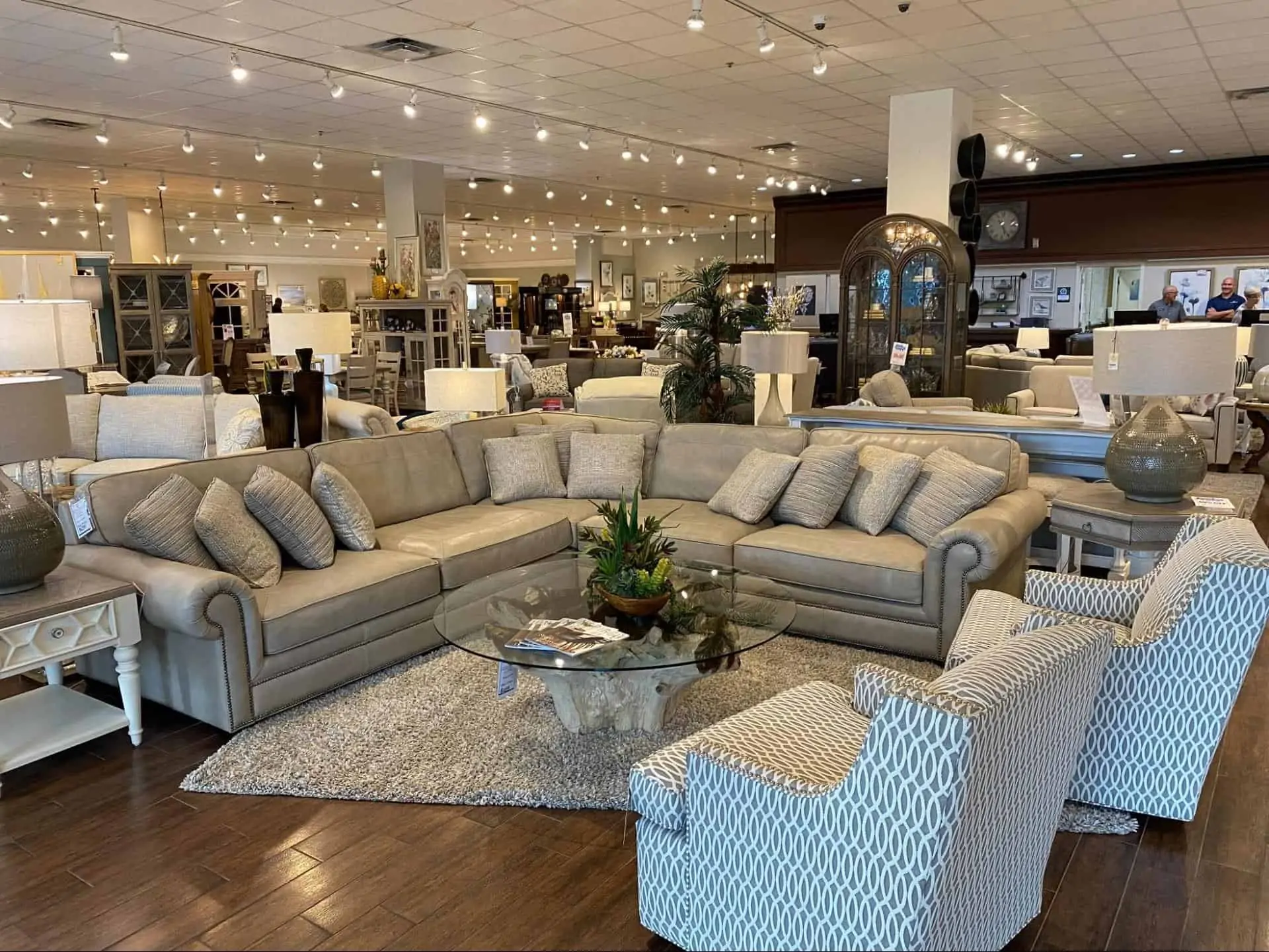 Sofas and other furniture in a showroom