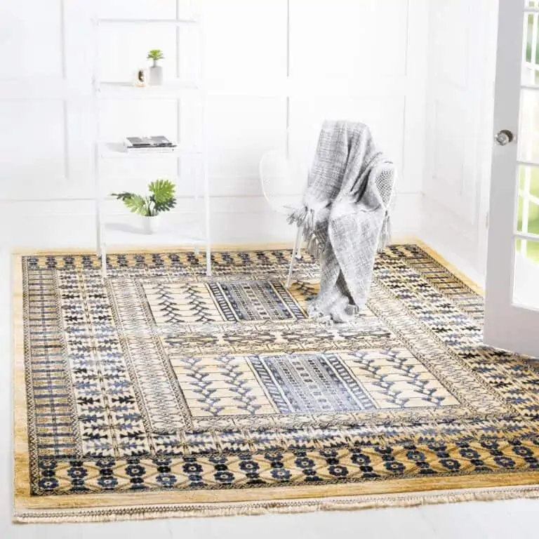 statement rug in living space