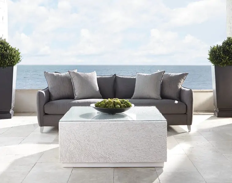 Outdoor sofa overlooking ocean modern